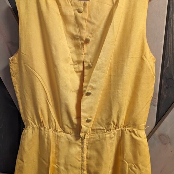 Elaine Terry Vintage Yellow Mini Dress | 1960s | Size S - Picture 6 of 9